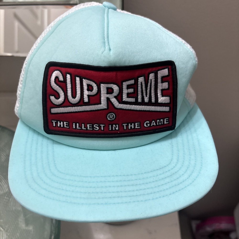 supreme Illest Mesh Back 5 - Panel Light blue snapback hat